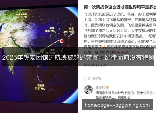 2025年锡安因错过航班被鹈鹕禁赛：纪律面前没有特例
